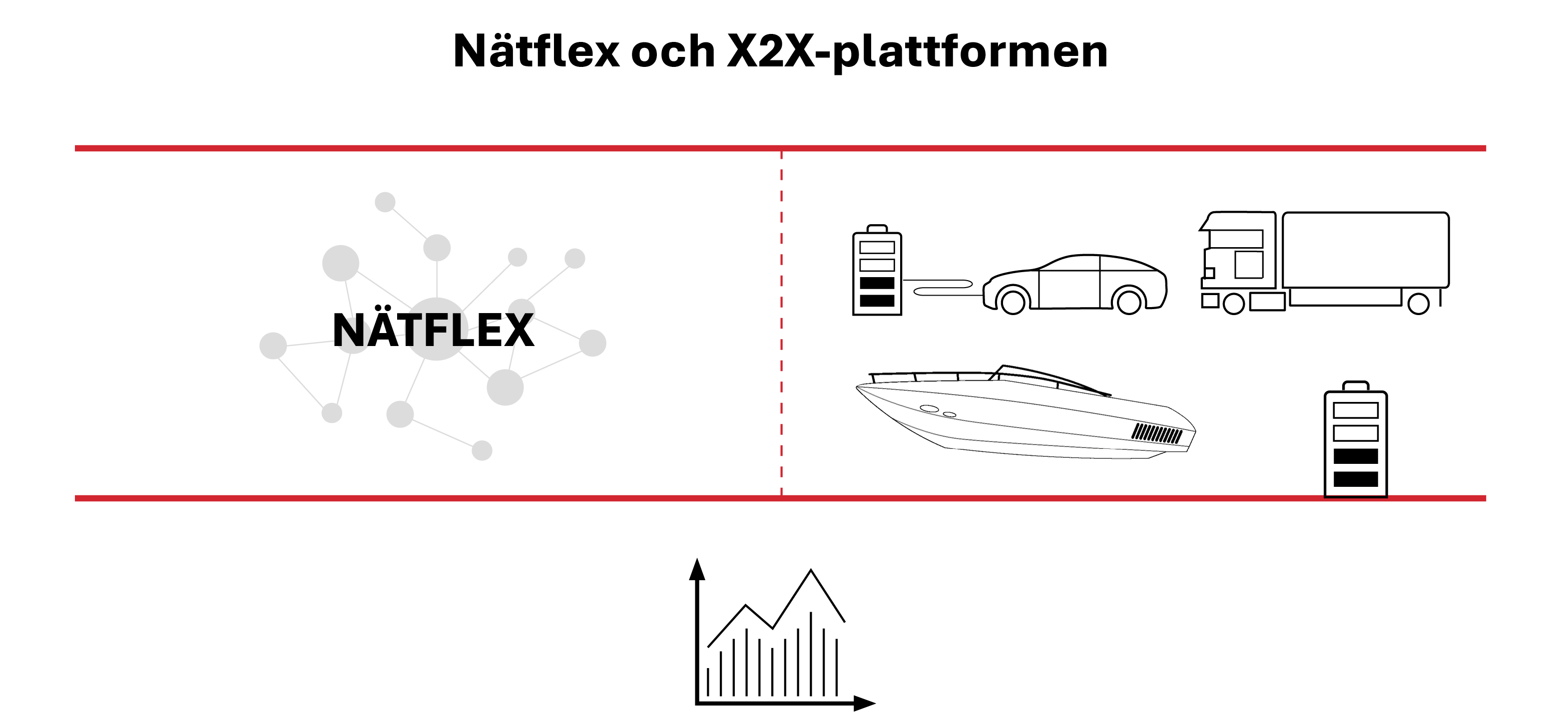 Illustration som visa det som beskrivs i texten om nätflex och x2x.