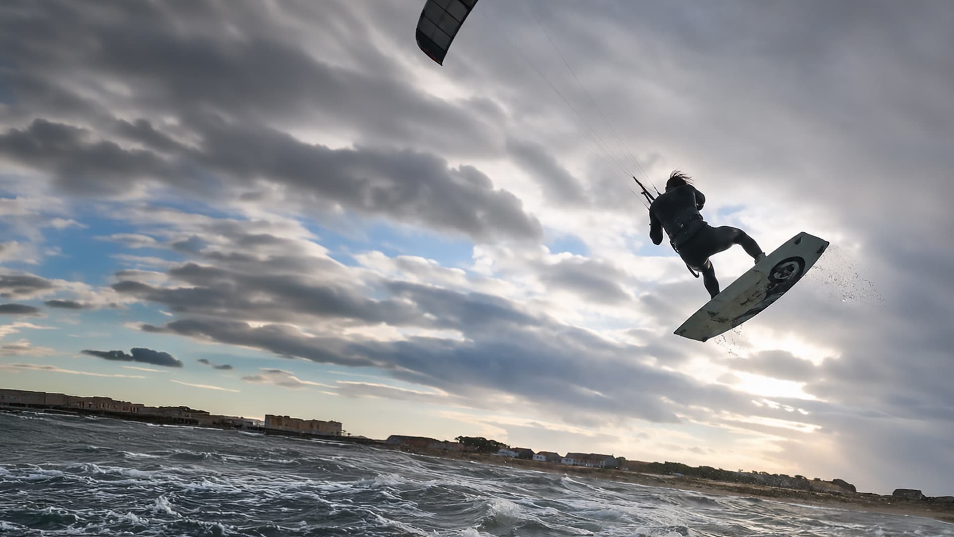 Kitesurfare närbild