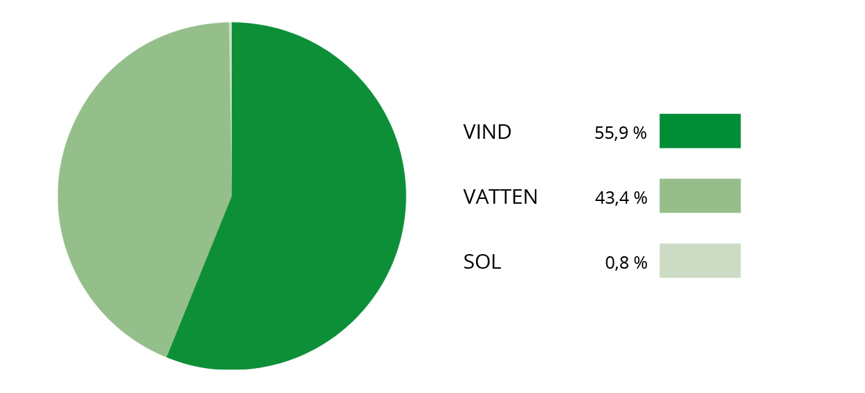 Cirkeldiagram med siffrorna i föregående textstycke