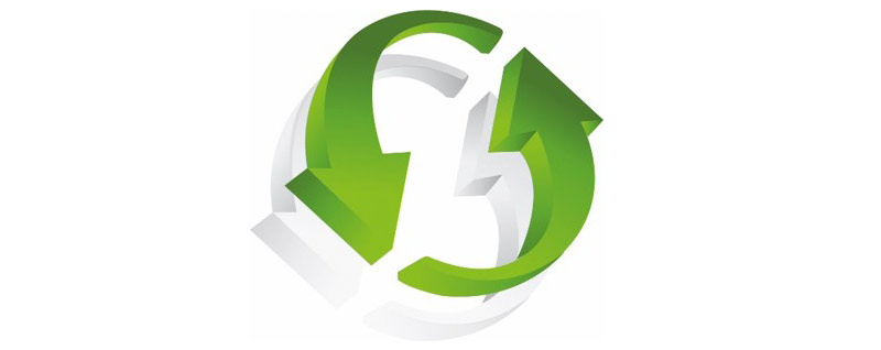 tecknas symbol med två gröna pilar som går runt i cirkel och som bland annat symboliserar cirkulärt ekonomi