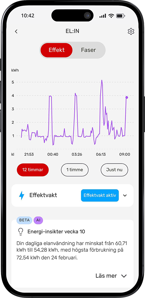 illustration skärmdump av app -realtidsmätaren ELIN med AI-rapport