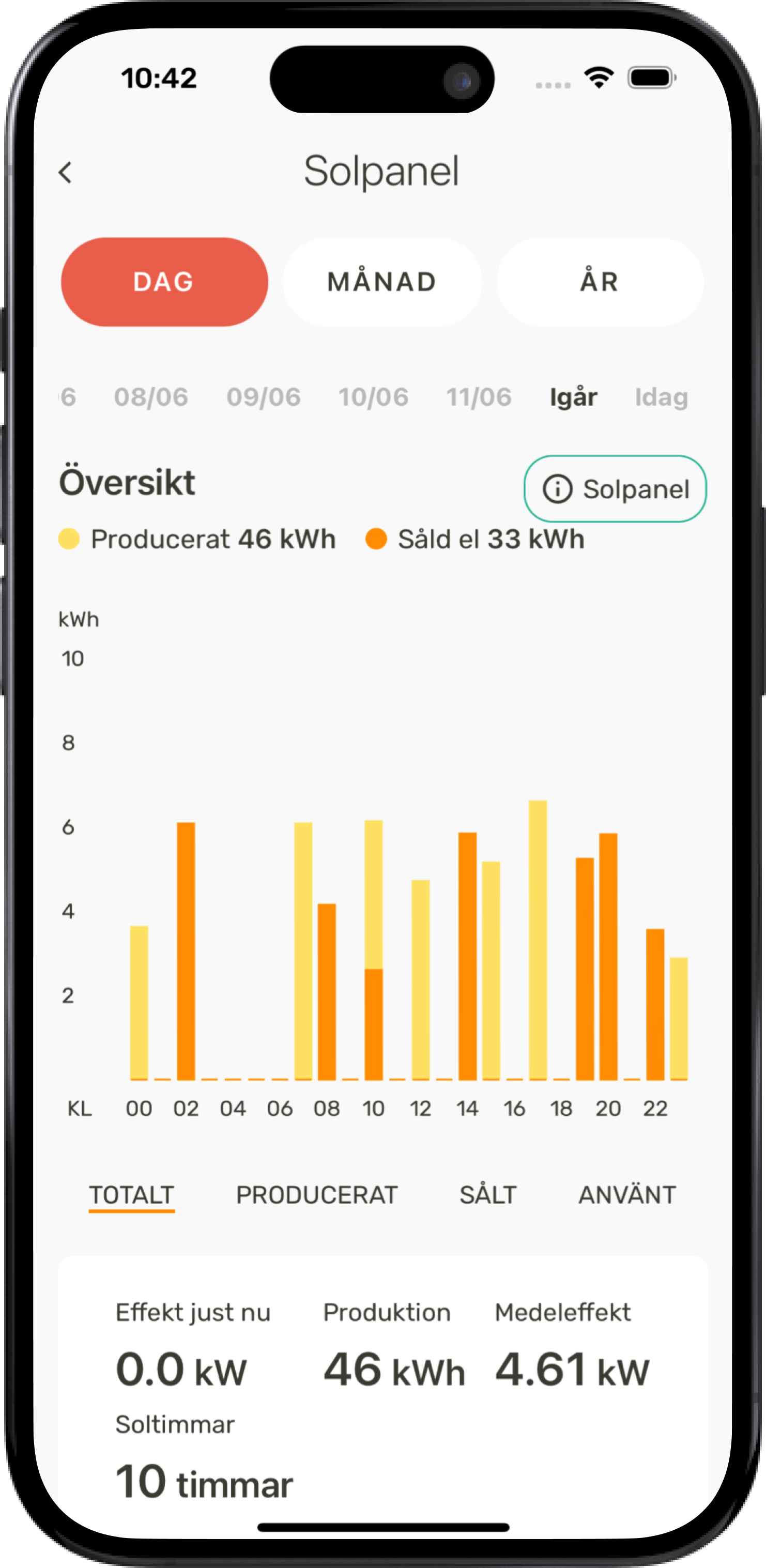illustration över skärmbild i en app - solpaneler